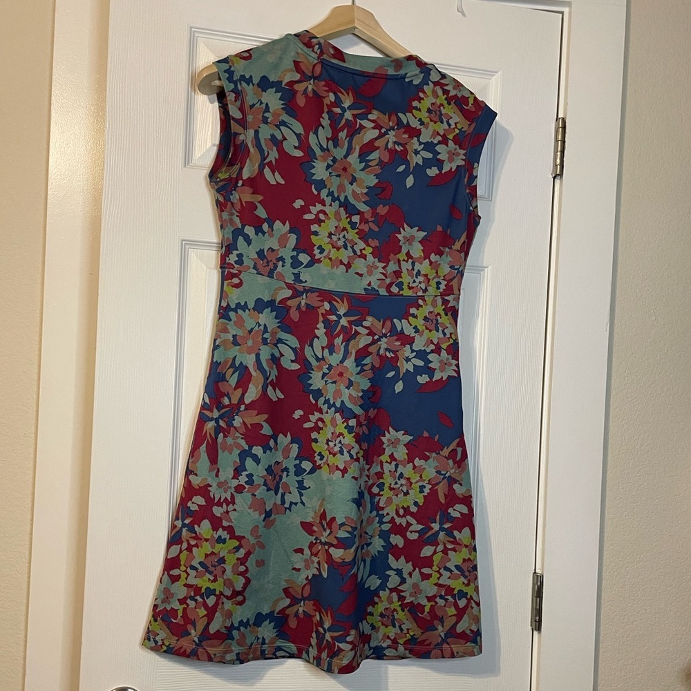 REI sleeveless v neck abstract floral fit & flare dress sz S - Picture 8 of 12
